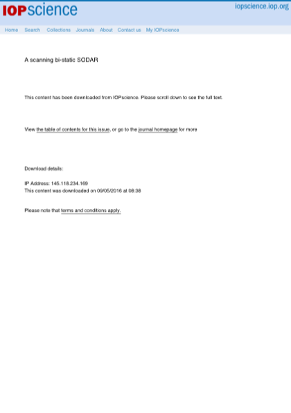First page of A scanning bi-static SODAR