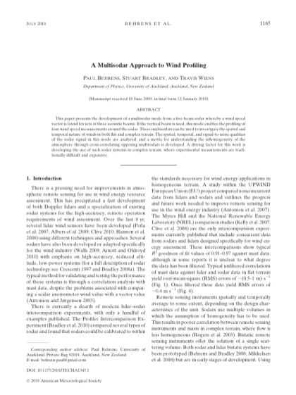 First page of A multisodar approach to wind profiling