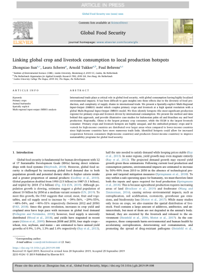 First page of Linking global crop and livestock consumption to local production hotspots